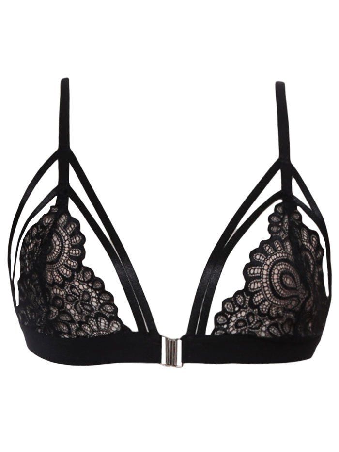 

Cage Lace Bralette, Black