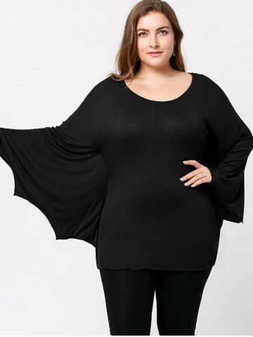 

Halloween Plus Size Batwing Top, Black