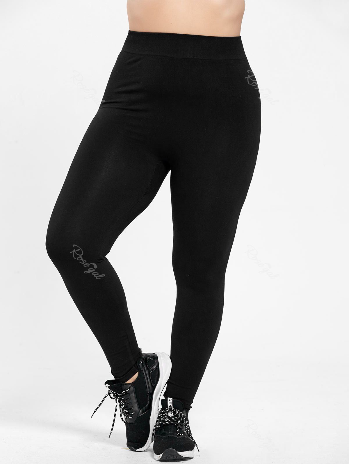 

Plus Size High Waist Skinny Leggings, Black