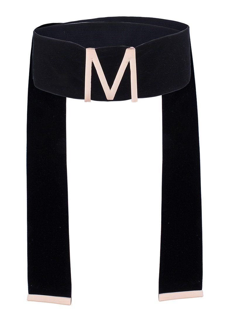 

Letter M Vintage Velvet Choker Necklace, Black