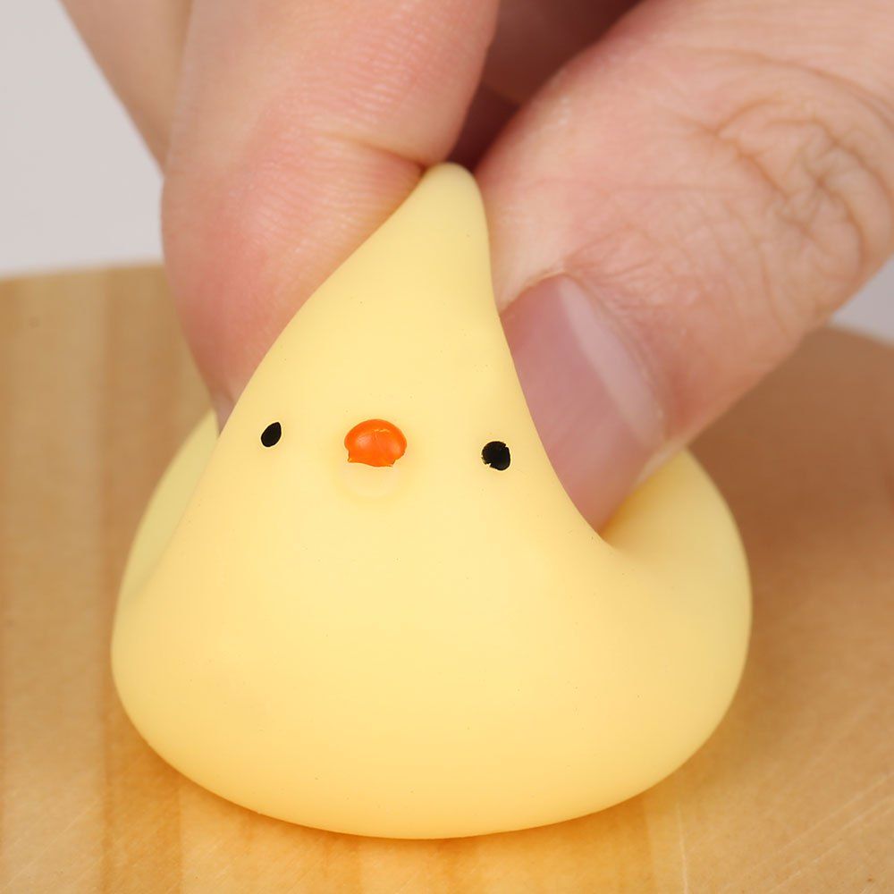 Yellow 3pcs Little Fat Chicken Squishy Squeeze Stress Relief Toys RoseGal.com
