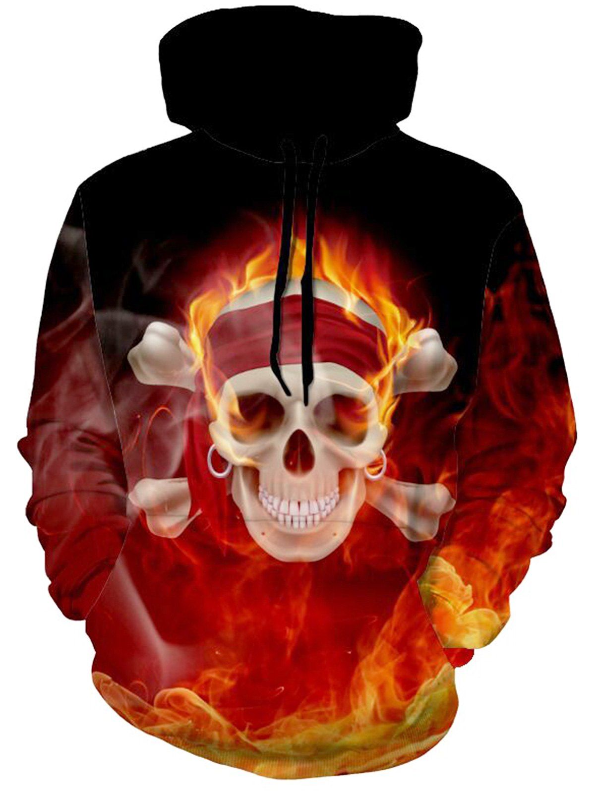 

Flame Skull Pullover Halloween Hoodie, Colormix