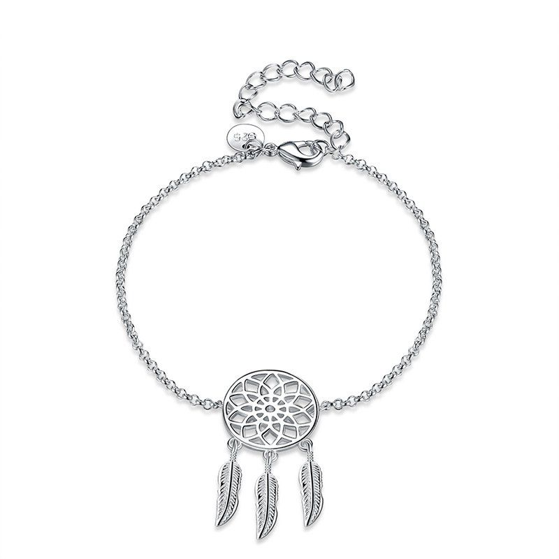 

Dream Catcher Charm Chain Bracelet, Silver