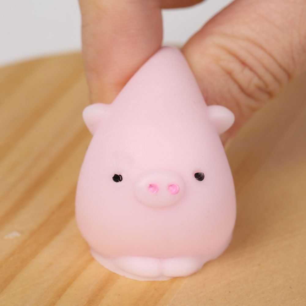 

3Pcs Piggy Shaped Squeeze Stress Relief Squishy Toys, Light pink