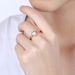 Rhinestone Heart Finger Ring -  