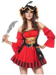Flounced Pirate Cosplay Costume - RED 2XL