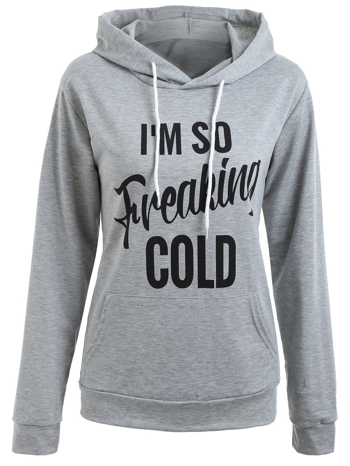 

Graphic Printed Hoodie, Gray