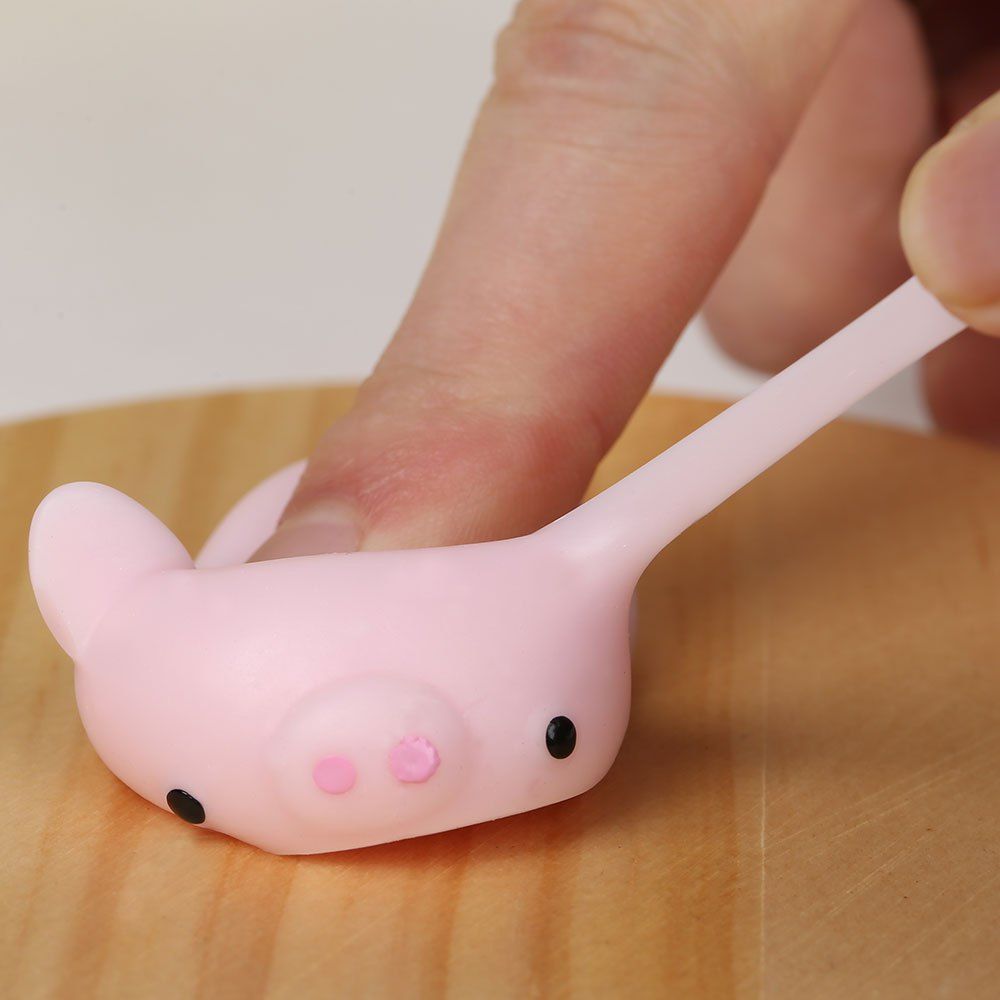 

3Pcs Piggy Shaped Stress Relief Squishy Squeeze Toys, Light pink