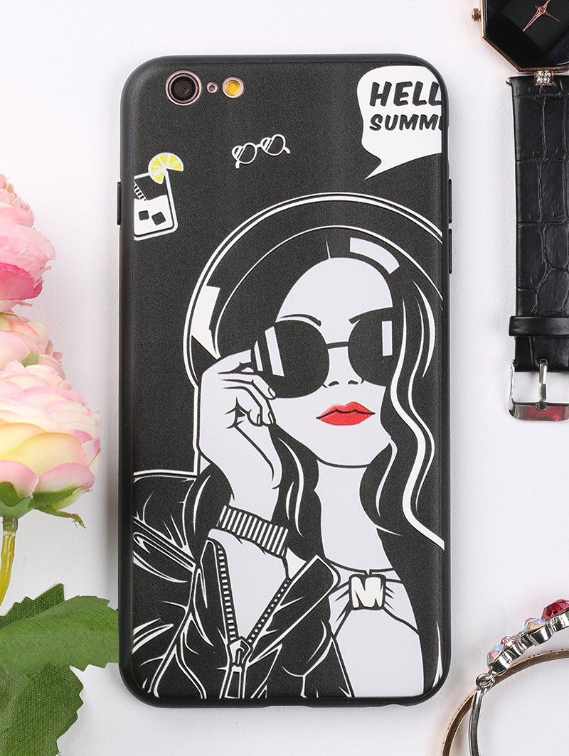 Outfits Cool Girl Pattern Protective Phone Case For Iphone  