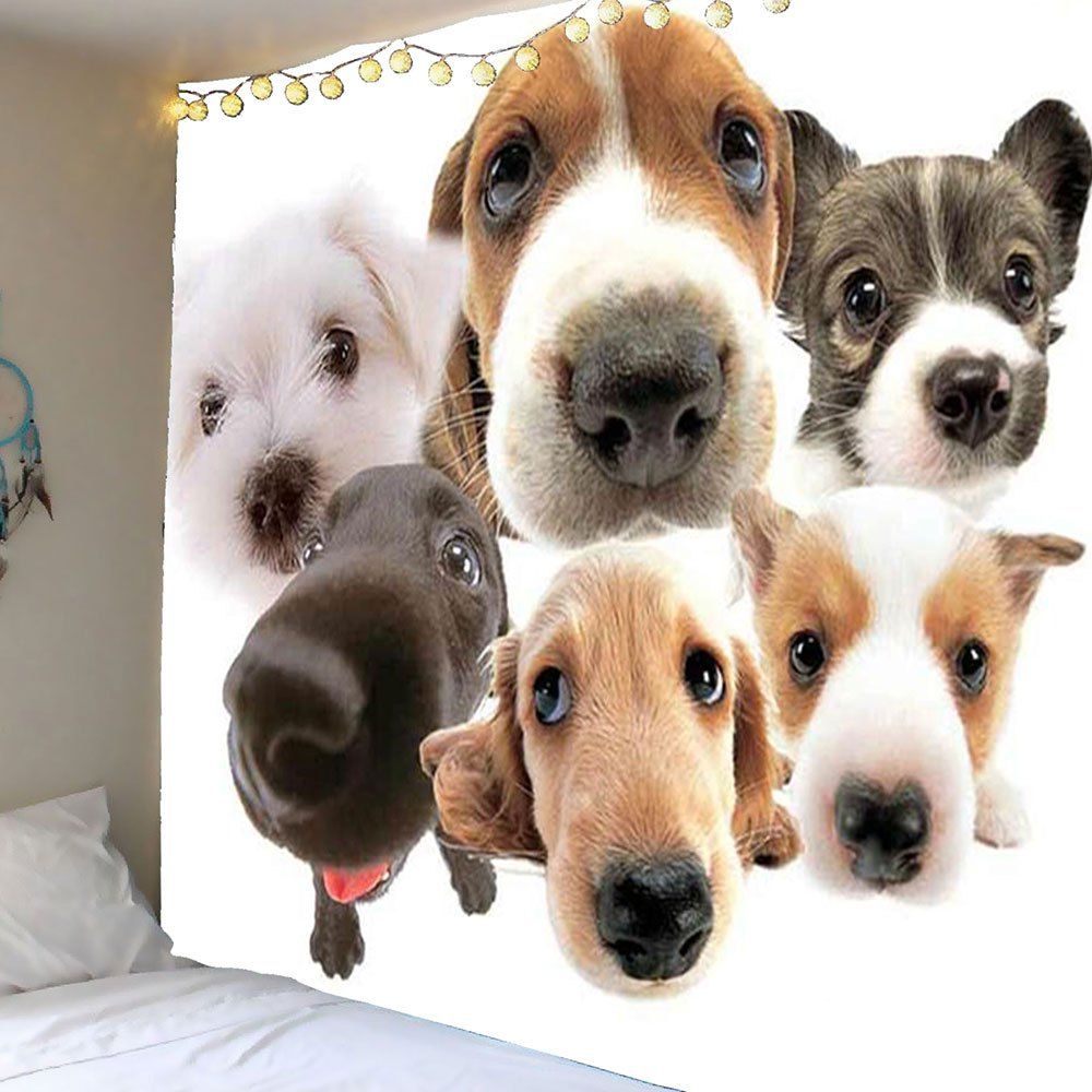 [43 OFF] Wall Hanging Multi Dogs Pattern Tapestry Rosegal