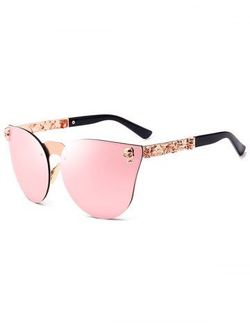 Outfits Skull Embellished Butterfly Mirror Sunglasses  