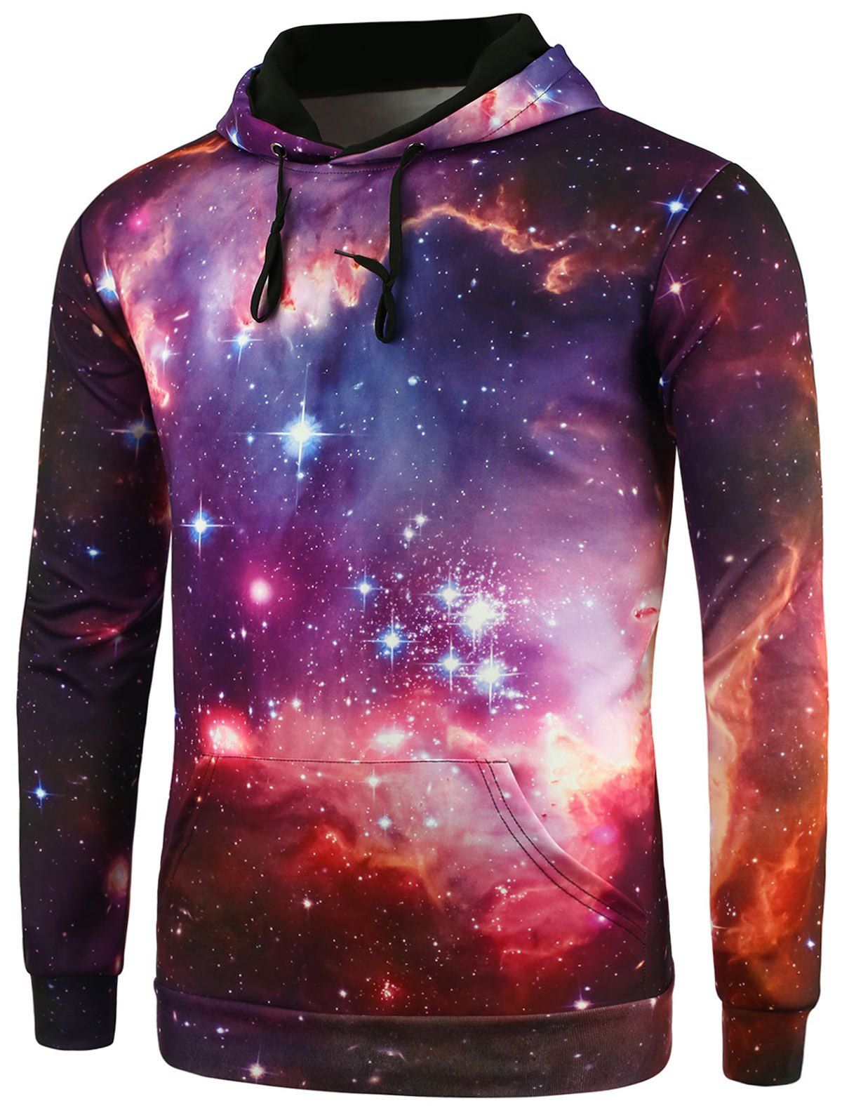

Kangaroo Pocket 3D Print Galaxy Hoodie, Colormix