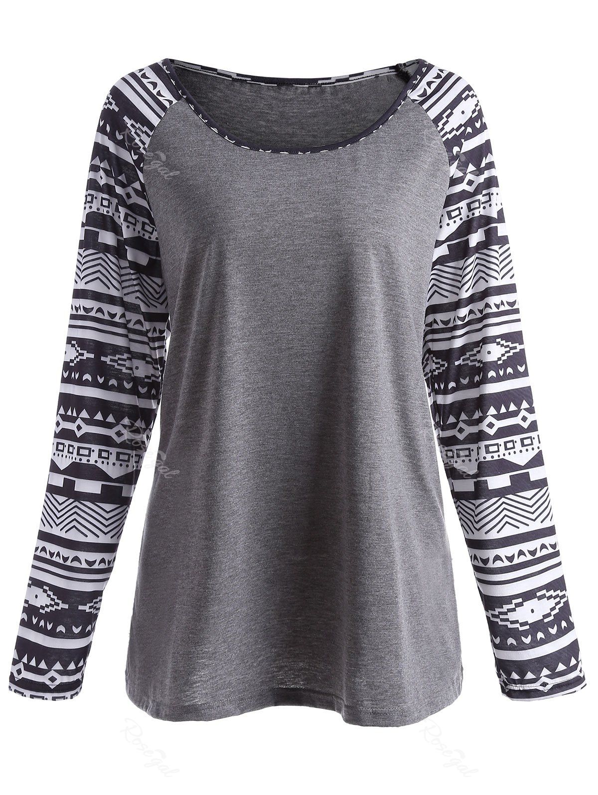 

Graphic Raglan Sleeve Tee, Gray