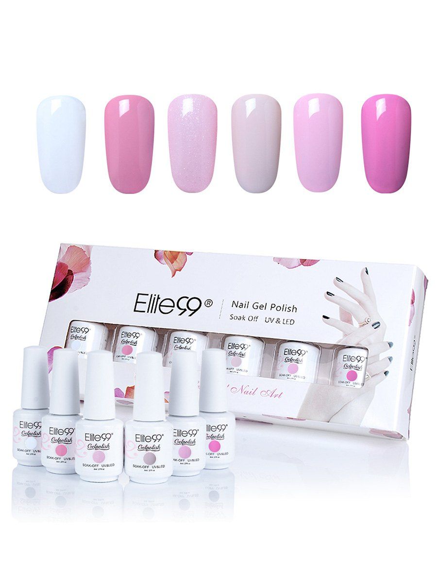 

Elite99 6Pcs Polish UV LED Soak Off Gel Nail Art Set, #01