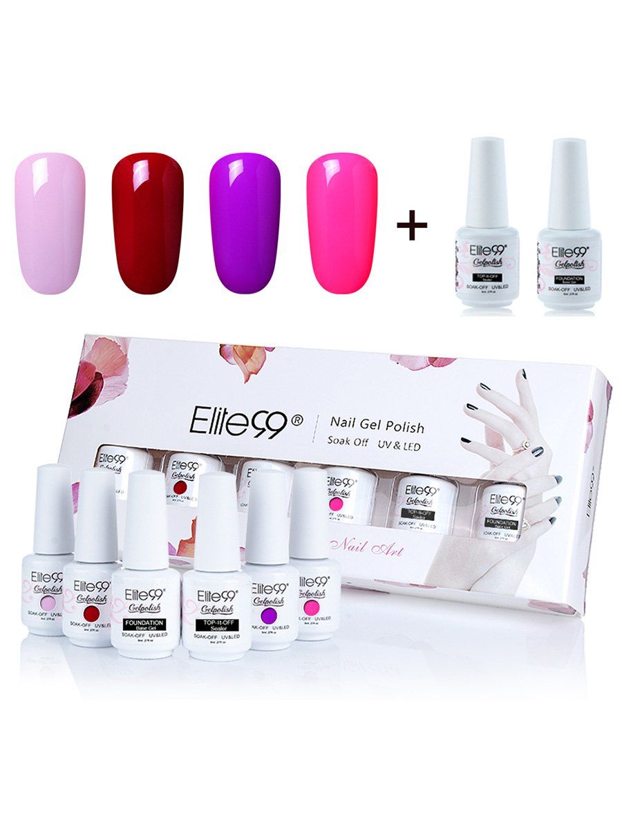 

Elite99 6Pcs Polish LED Soak Off Gel Nail Set, #01