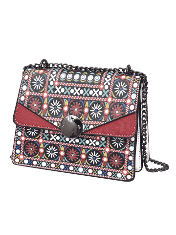 Fashion PU Leather Chain Tribal Print Crossbody Bag  