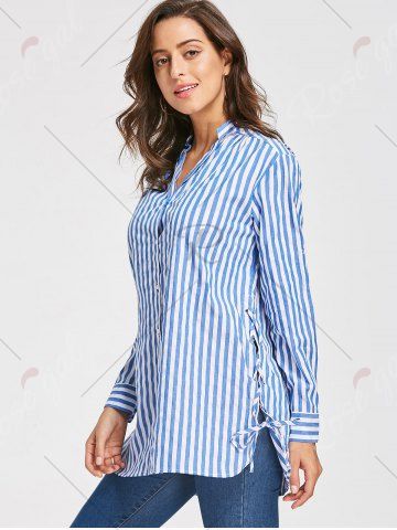blusa rayada azul