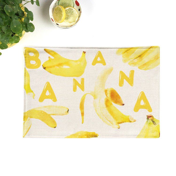 

Fruit Print Table Linen Decorative Placemat, Bright yellow