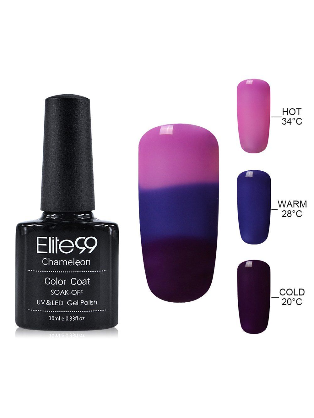 

Elite99 Chameleon Temperature Color Changing Gel Nail Polish 10ML, #03