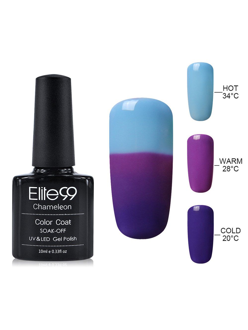 

Elite99 Chameleon Temperature Color Changing Gel Nail Polish 10ML, #17
