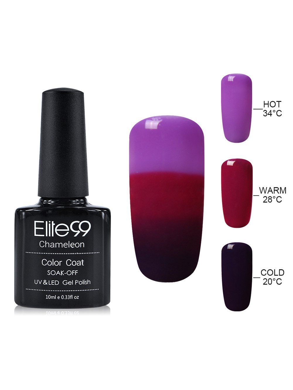 

Elite99 Chameleon Temperature Color Changing Gel Nail Polish 10ML, #25