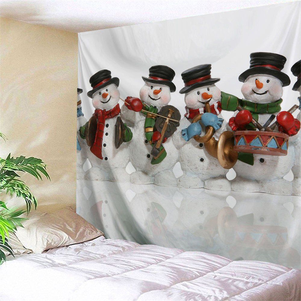 

Christmas Snowman Band Wall Art Tapestry, White