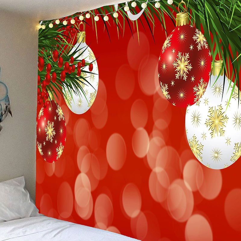 

Wall Art Snowflake Christmas Balloons Waterproof Hanging Tapestry, Colorful