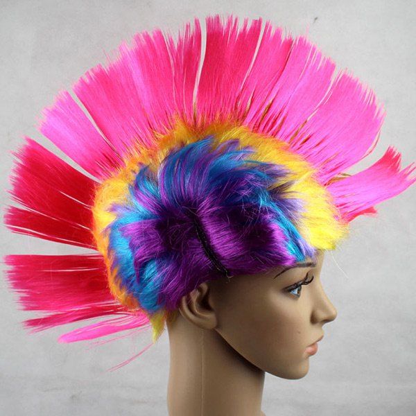 

Halloween Christmas Carnival Decoration Synthetic Mohawk Party Wig, Tutti frutti
