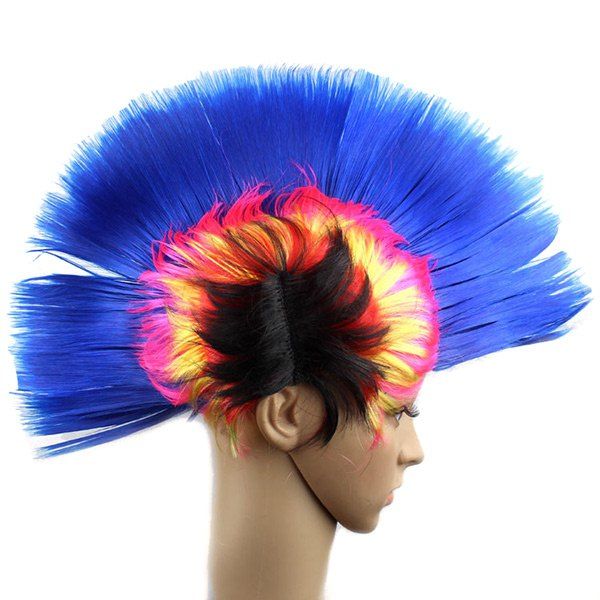 

Halloween Christmas Carnival Decoration Synthetic Mohawk Party Wig, Royal