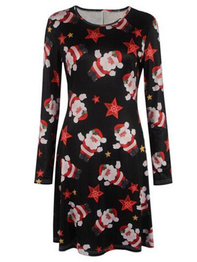 

Christmas Santa Swing Dress, Black