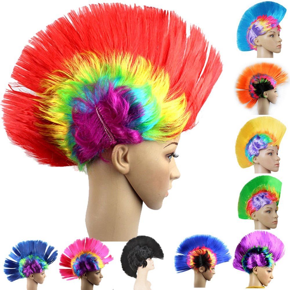 

Halloween Christmas Carnival Decoration Synthetic Mohawk Party Wig, Red