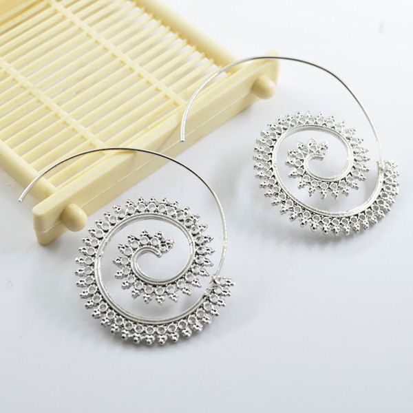 

Statement Alloy Circle Earrings, Silver