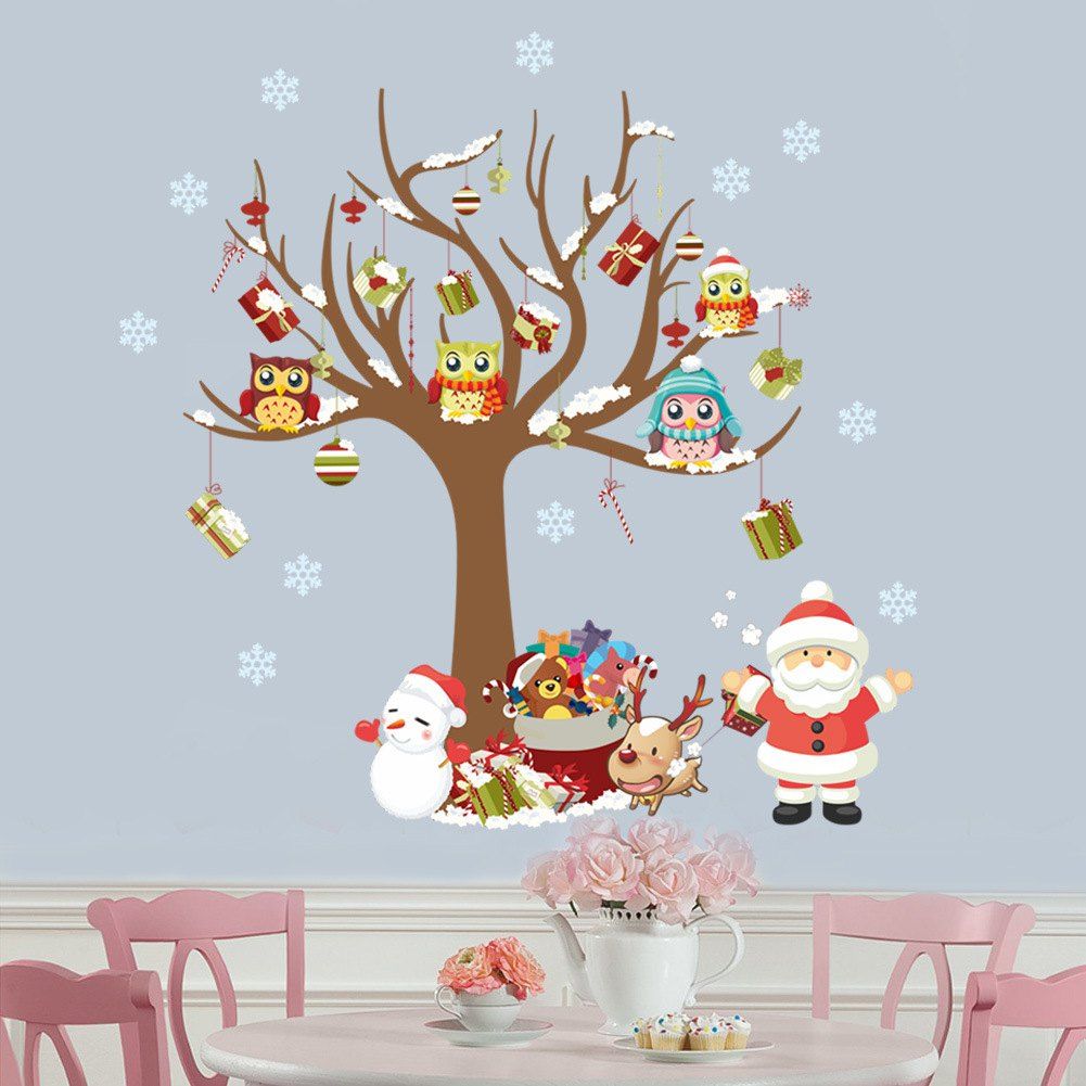 

Christmas Tree Gift Wall Stickers For Bedroom, Colormix
