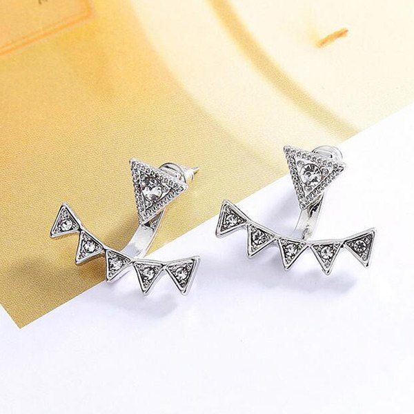 

Rhinestone Triangle Shape Ear Jackets, Silver