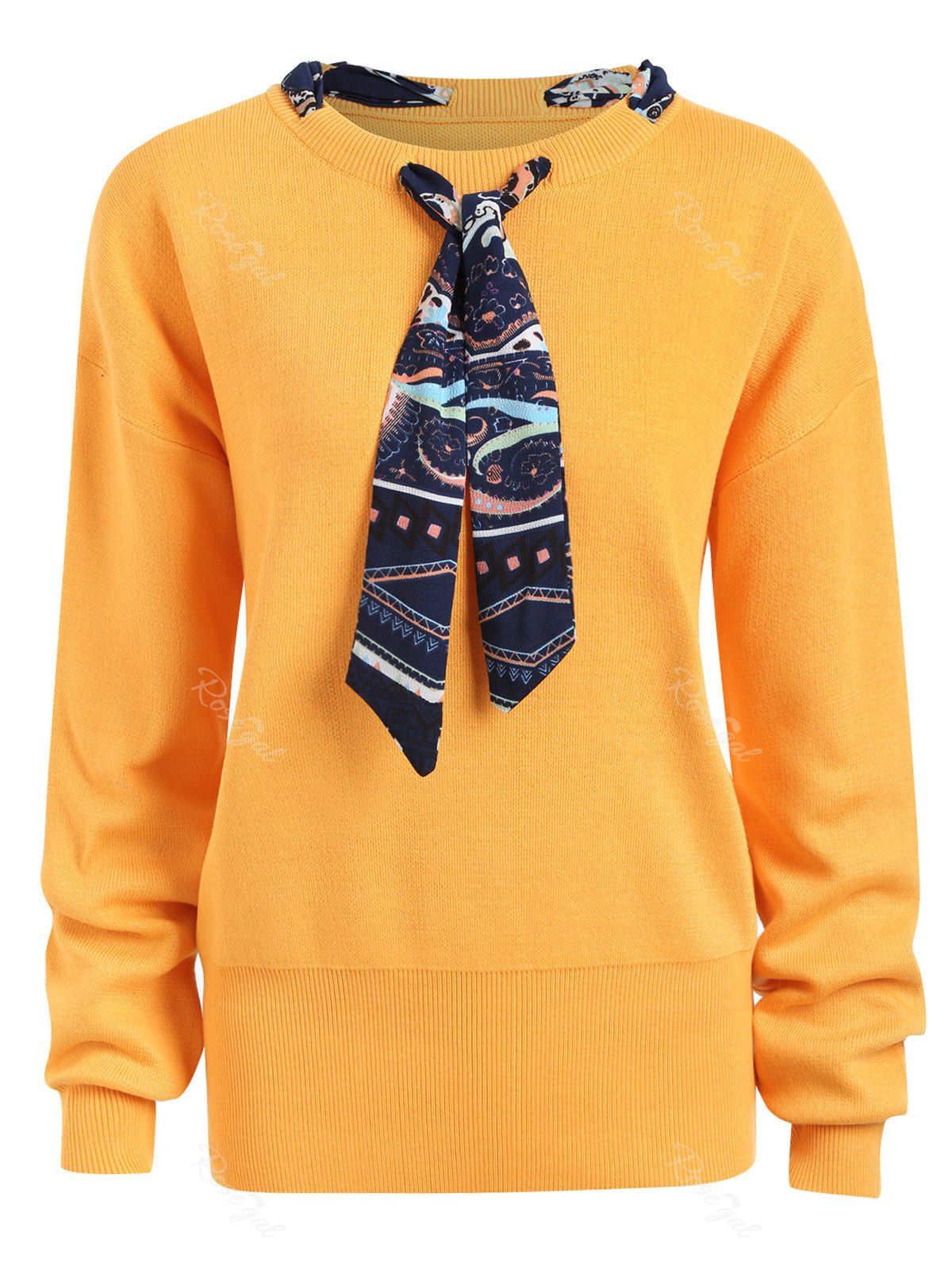 [12 OFF] Ribbon Embellished Plus Size Sweater Rosegal