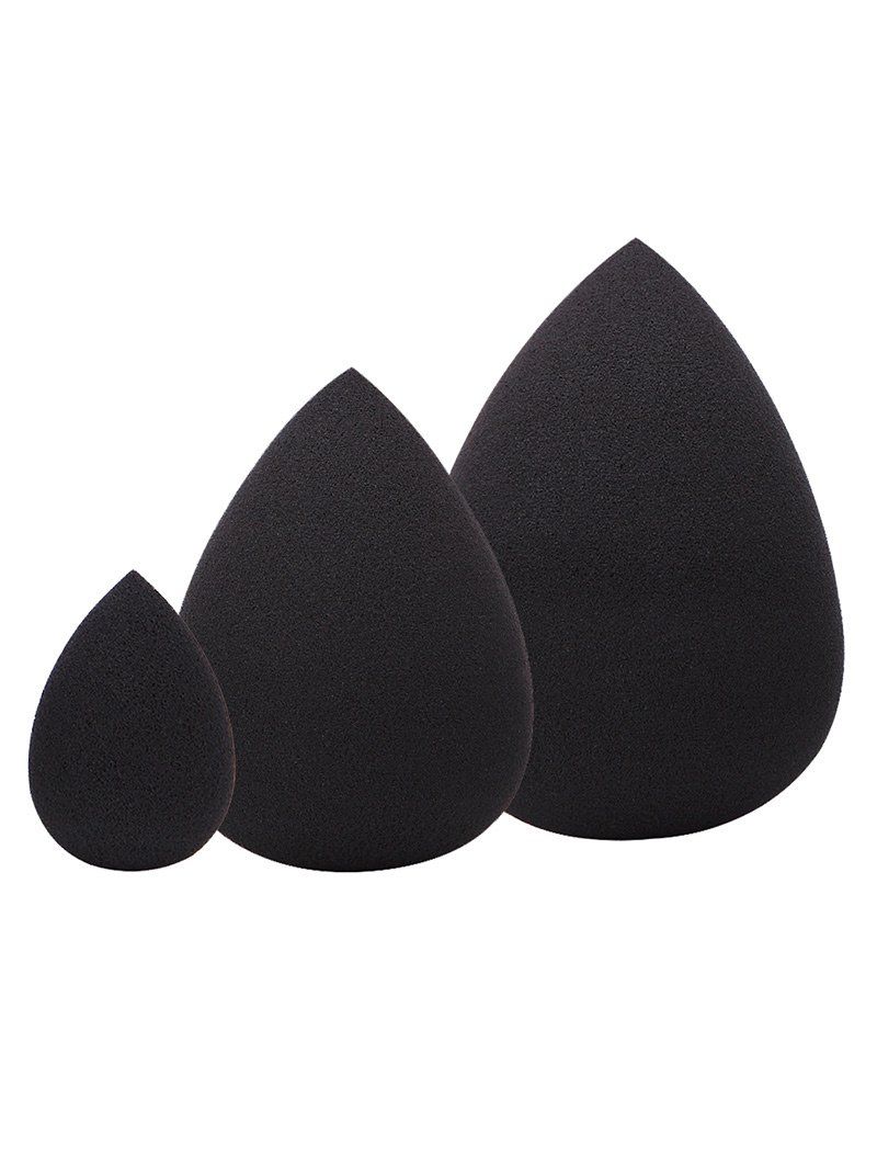 

3Pcs Cosmetics Beauty Sponge Powder Puffs Waterdrop Incision, Black