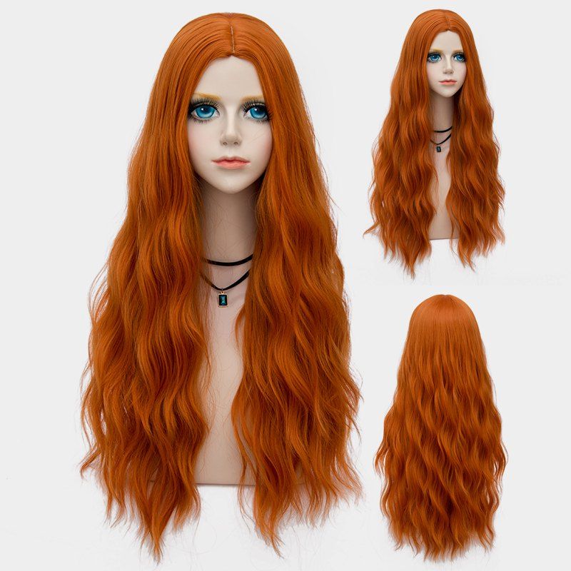 [43% OFF] Long Middle Part Fluffy Water Wave Synthetic Party Wig | Rosegal