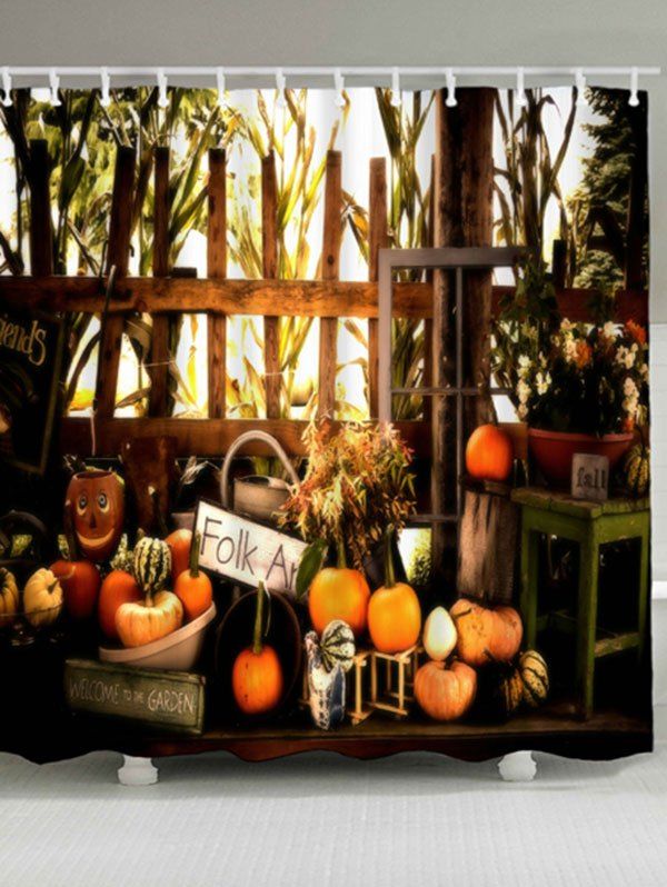 

Waterproof Pumpkin Halloween Shower Curtain, Colormix