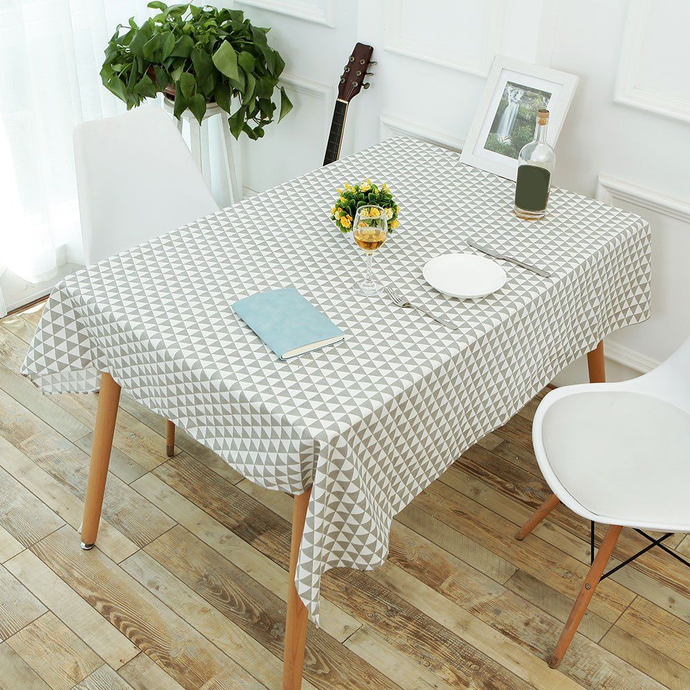 

Linen Geometric Pattern Table Cloth, Gray