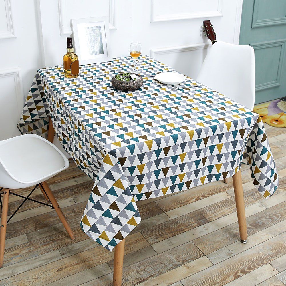 2019 Triangle Printed Linen Table Cloth Rosegal Com Triangle Printed Linen Table Cloth