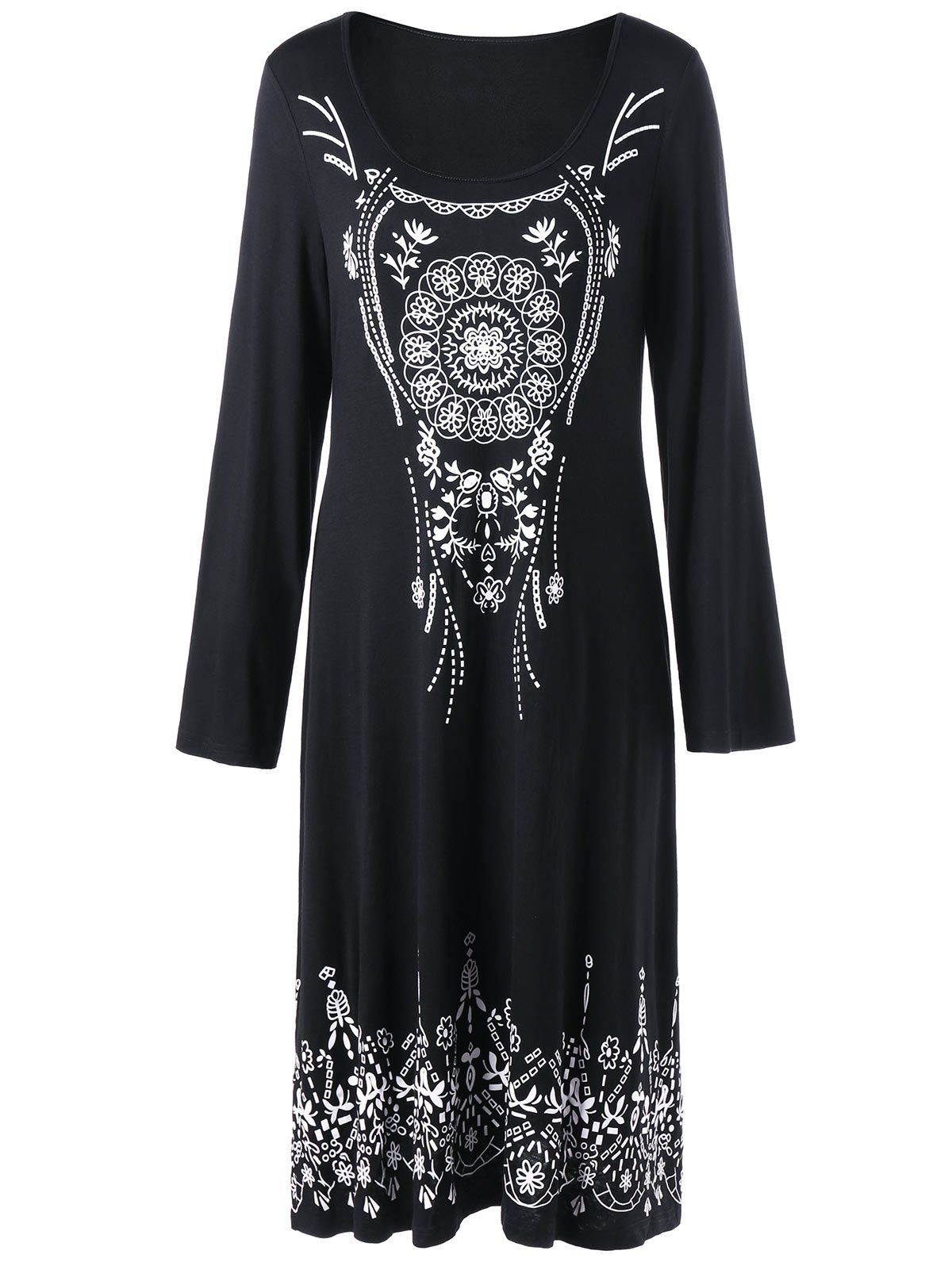 

Halloween Graphic Long Sleeve Tee Dress, Black