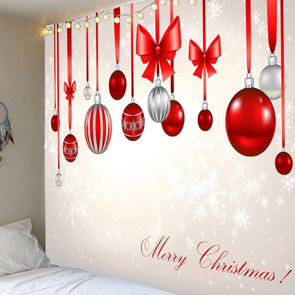 

Waterproof Christmas Bow Knots Balloons Pattern Hanging Tapestry, Colorful