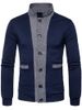 Color Block Panel Button Up Cardigan -  