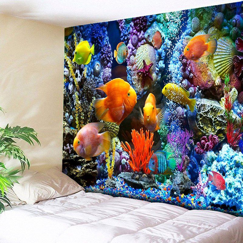 [46% OFF] Sea Animal World Print Wall Art Tapestry | Rosegal