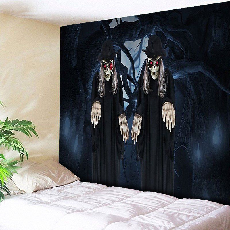 

Halloween Zombies Print Wall Decor Tapestry, Black