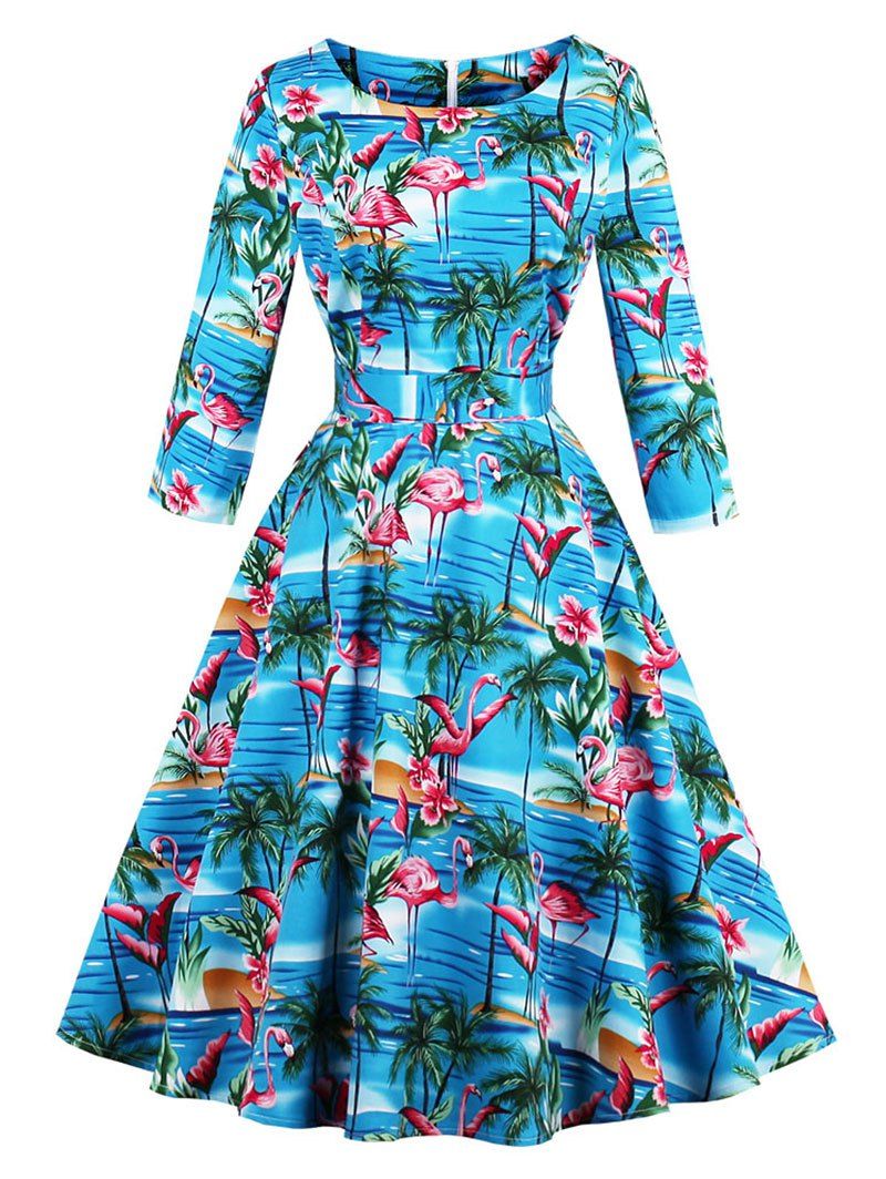 vintage flamingo dress