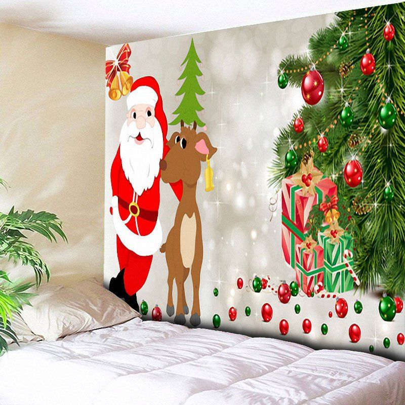 

Santa Claus Reindeer Christmas Tree Wall Tapestry, Colormix