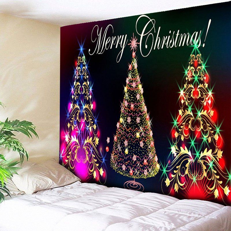 

Wall Hanging Christmas Tree Pattern Tapestry, Colorful