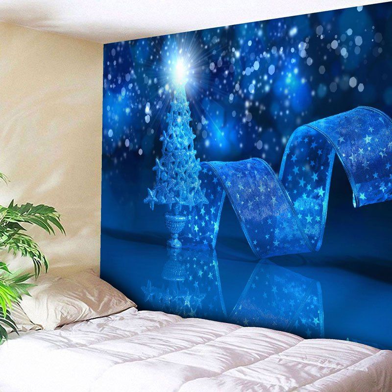 

Christmas Graphic Bedroom Decor Wall Tapestry, Blue