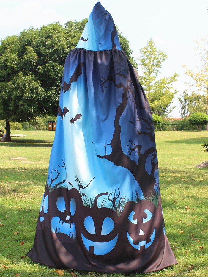 

Magic Cloak with Halloween Printed, Blue
